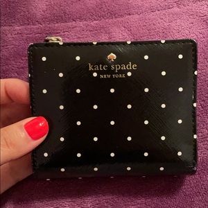 Kate spade polka dot bifold wallet with ID window